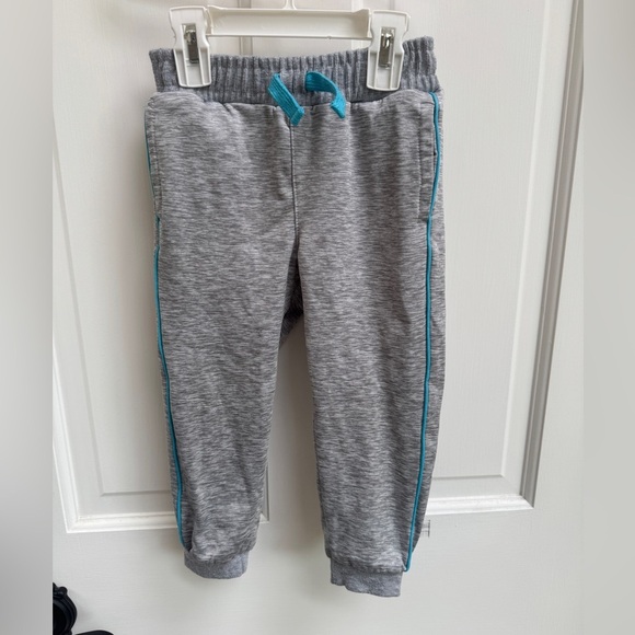 Batman 3T Girls Gray and Blue Stripe Joggers Sweatpants with Pockets - Picture 1 of 8
